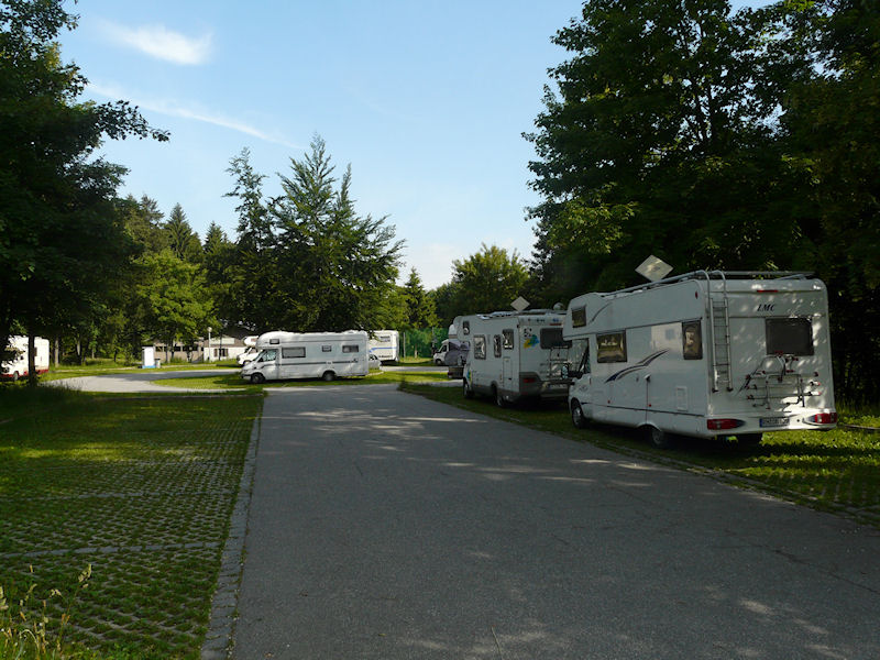 Motorhome parked at a clean stopover area